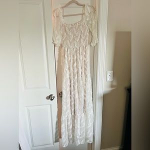 Baltic Born Paloma Smocked Feather Maxi Dress